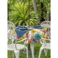 thumbnail image 3 of Outdoor Tablecloth with Umbrella Hole for Patio/Picnic/Party/Camping, Spring Floral Waterproof Table Cloth Round Cover Washable, Green Country Truck Rustic Botanical Farmhosue (Dia 60"), 3 of 8