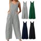thumbnail image 4 of Mono de mujer con bolsillos, sin mangas, piernas anchas, monos de talla grande Romacci Monos, 4 of 7