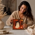 thumbnail image 4 of Natural Wood Framed Ghost Halloween Wall Art Print, Spooky Illustration For Bedroom, Living Room, Entryway And Seasonal Home Decor, 4 of 7