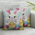 thumbnail image 3 of Nawypu  Happy Easter Throw Pillow Covers  Easter Eggs Bunny Spring Decorative Pillows Soft Cushion Cases for Couch Sofa Bed Home Decor Set of, 3 of 5
