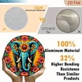 thumbnail image 4 of 2D Flat, 1pc Bohemian Elephant Mandala Wall Decor - Blue Elephant Floral Mandala Art in, Weatherproof Aluminum Metal Sign for Indoor_Outdoor - Home, Decoration - Easy Hang Installatio  8*8inch, 4 of 6