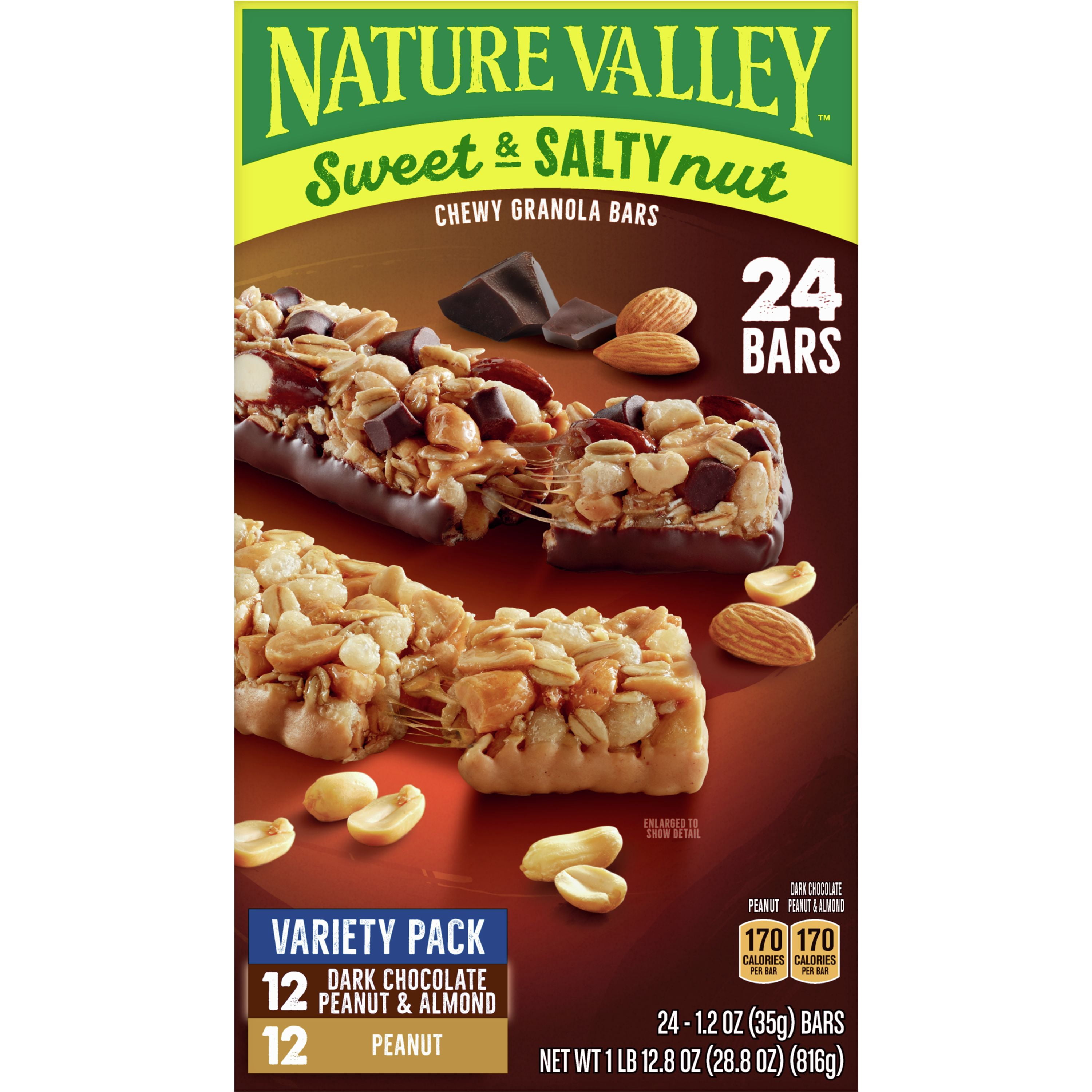 Nature Valley Chewy Granola Bars, Sweet & Salty Nut, Variety Pack, 24 Ct Box