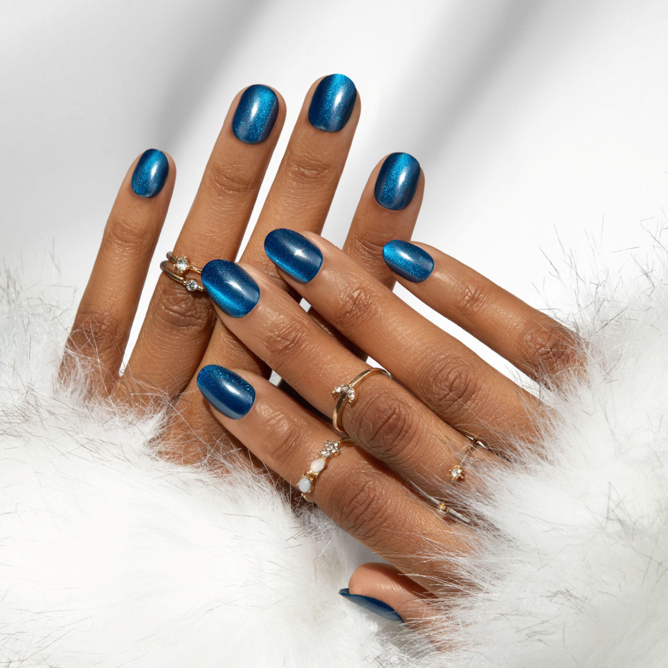 Kiss Impress ColorFX Short Oval Press-On Nails, Blue, 30pc photo 3