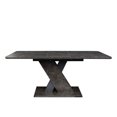 thumbnail image 5 of GZXS 55.12"-70.87"L Farmhouse Style Expandable Dining Table, Rectangle Dining Room Table with Self-Storing Leaf, X-Shaped Wooden Base, Seats 4-8, for Kitchen or Dining Room (Dark Marble), 5 of 10