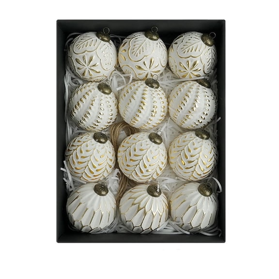 Vintage Christmas Ornaments 12PCS 3.15 Inch Rustic Christmas Ball Ornaments Shatterproof Xmas Tree Decorations for Indoor Outdoor Holiday Home Decor Farmhouse Style Traditional Holiday Decorating