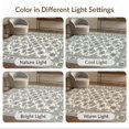 thumbnail image 7 of ODIKA 9'x12' Washable Area Rug Beige Border Delicate Repeating Blooms Balanced Farmhouse Entryway for Master Suite, California King, Under Bed, Non-Shedding, Easy Care, 7 of 7