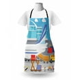 thumbnail image 3 of Airport Apron, Transportation Cartoon Composition of Loading Freight Containers in Cargo Plane, Unisex Kitchen Bib with Adjustable Neck for Cooking Gardening, Adult Size, Multicolor, by Ambesonne, 3 of 4