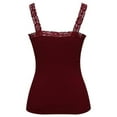 thumbnail image 2 of Womens Lace Trim Camisoles - Burgundy, 2 of 2