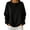 Black, variant on Women's Quarter Zip Henley Sweatshirt Long Sleeve Crew Neck Pullover Solid Color Casual Loose Fit French Terry Hoodie Top Autumn Winter Athletic Workout Track Jacket S-2XL