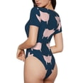 thumbnail image 2 of Fotbe Pig 1 Body de Mujer con Cuello Redondo y Mangas Cortas, Sin Mangas Ajustado, Suave, Cómodo y Básico-X-Large, 2 of 7