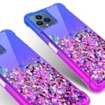 thumbnail image 3 of GALAXY WIRELESS USA for T Mobile Revvl 6x 5G/Revvl 6 5G Case Liquid Glitter Phone Case Cover w/Tempered Glass Screen Protector - Purple/Blue, 3 of 5