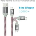thumbnail image 2 of Micro USB Cable 10ft,Fasgear 3 Pack Fast Charging Android Charger USB 2.0 High Speed Data Transfer Nylon Braided Compatible for Galaxy S6,Motorola Nexus 6,Micro USB Devices,Webcam,3m(Purple,Pink,Rose), 2 of 7