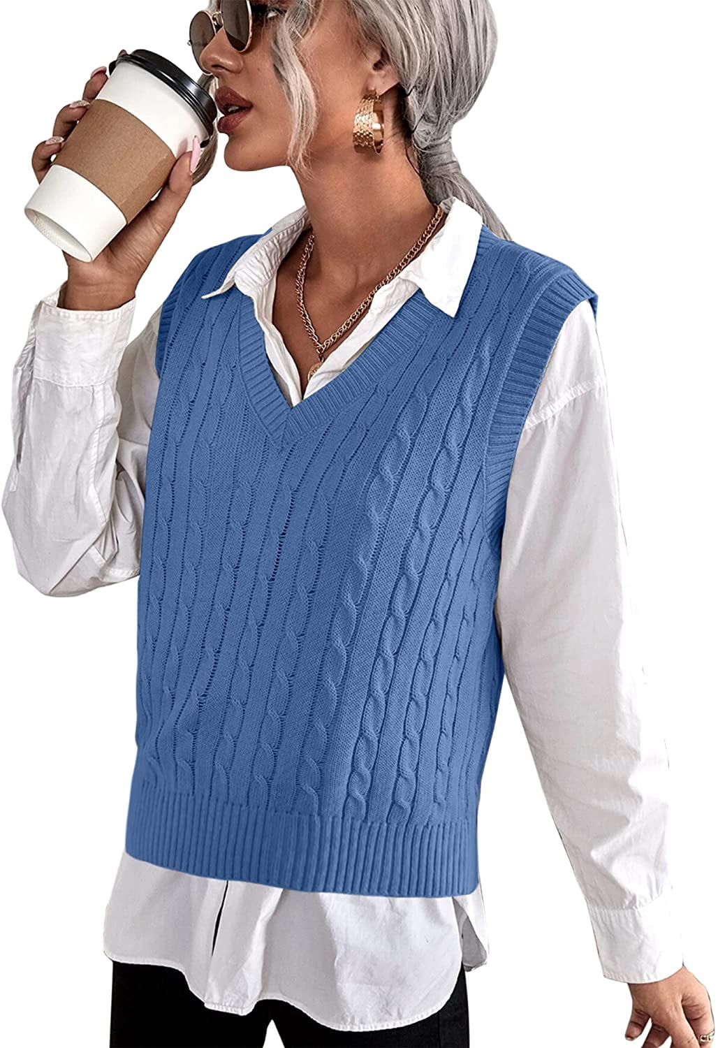 Sweater Vest Womens Sleeveless Sweater 