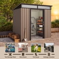 thumbnail image 6 of Aiho 6' x 4' Metal Storage Shed, Outdoor Lockable Shed with Transparent Panel Windows & Vents for Yard, Garden - Light Brown, 6 of 9