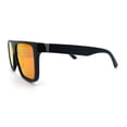 thumbnail image 6 of Mens Mirrored Lens 90s Flat Top Horn Rim Plastic Urban Sunglasses [Matte Black - Red Mirror], 6 of 8