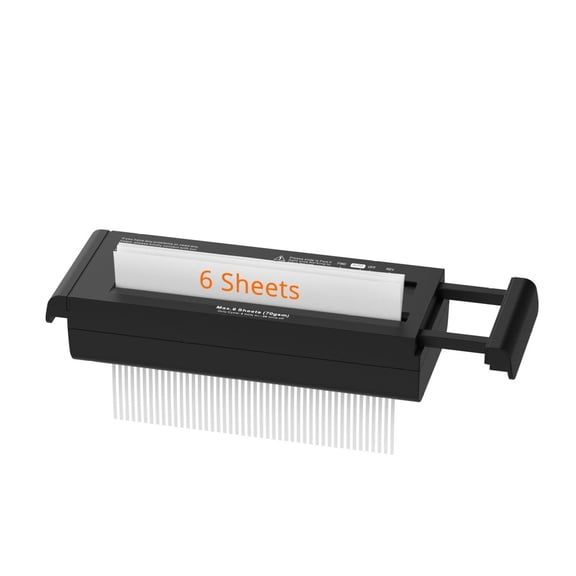 Paper Shredder, 6 Sheet Strip Cut Shredder for Home Office, Portable Mini Shredder with Extendable Arm & Overheat Protection
