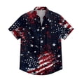 thumbnail image 5 of Hogleaql 4th Of July Hawaiian Shirts for Mens 4th Of July American Flag Print Short Sleeve Patriotic Shirt Collared Button Down Trendy Hawaiian Casual Shirts for Men Royal Blue M, 5 of 6