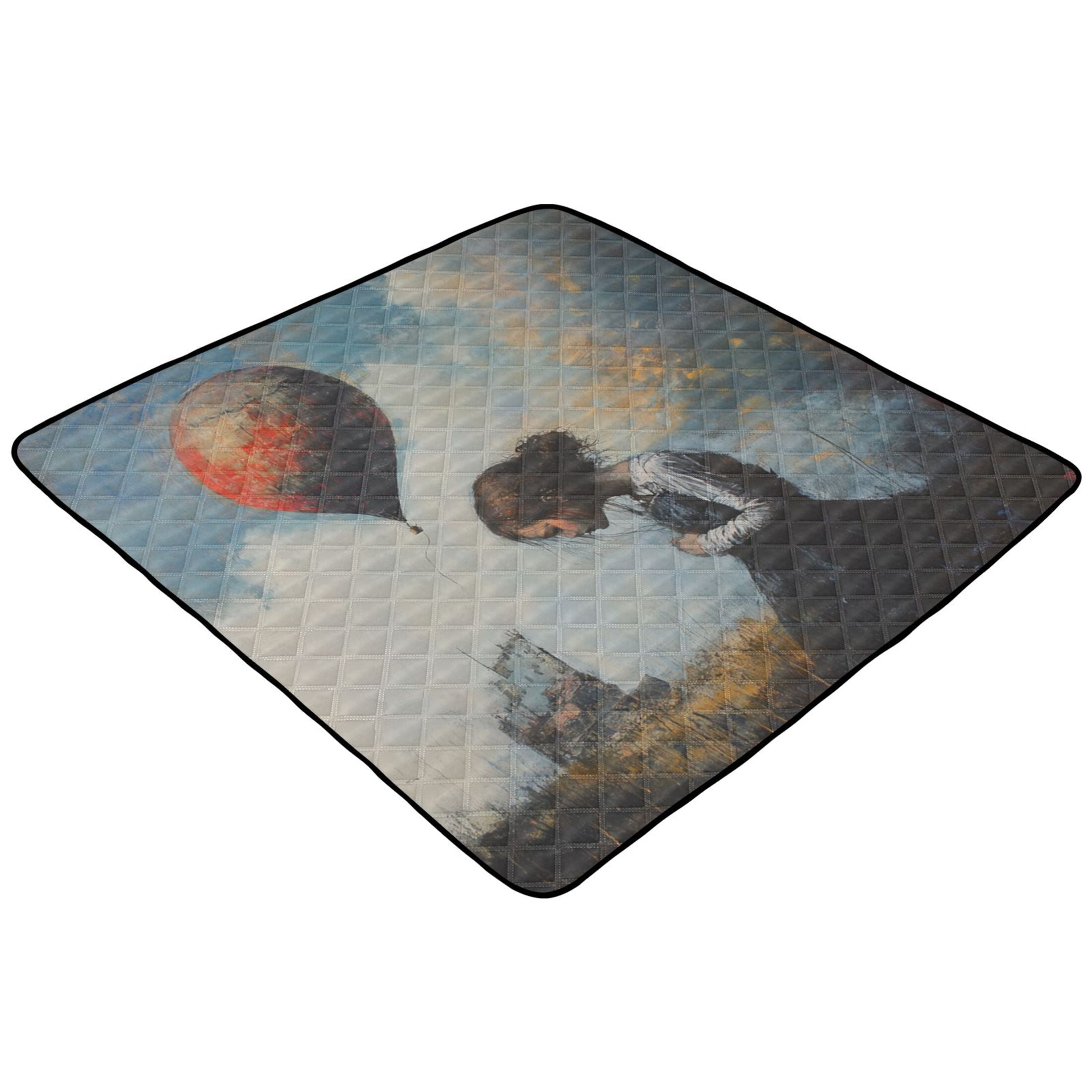 WOBOGO Down and Out Lass Baby Playmats Extra Large Waterproof Rollable Activity Pads for Toddlers 50×50inch