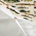 thumbnail image 4 of Castle Fairy Panfish Tile Bedding,Mixed Bass Cream Pattern Duvet Cover Full,Moss Cream,Grey Reversible,3pcs,No Comforter,1 Duvet Cover and 2 Pillowcases, 4 of 6