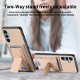 thumbnail image 5 of Dteck Case for Samsung Galaxy A34 5G,Shockproof Carbon Fibre Pattern Leather Case Card Slots Wallet Folding Bracket Stand Cover for Galaxy A34 5G,Khaki, 5 of 7