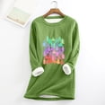 thumbnail image 1 of Babysbule Chemises de Noël pour Femmes Liquidation Hauts Lettre Mode Décontractée Hiver Peluche Chaude Bas Chandail Manches Longues Col Rond Haut/chemise, 1 of 4