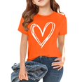 thumbnail image 2 of YunPes Cute Heart Print Shirt Casual Loose Fit Short Sleeve Summer Streetwear Sports Top Valentine's Day Basic Toddler Undershirt, 2 of 8
