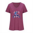 thumbnail image 3 of Fiudx Camisas de Mujer Camiseta de Cuello Redondo con Estampado Degradado de Manga Corta para Mujer, 3 of 5