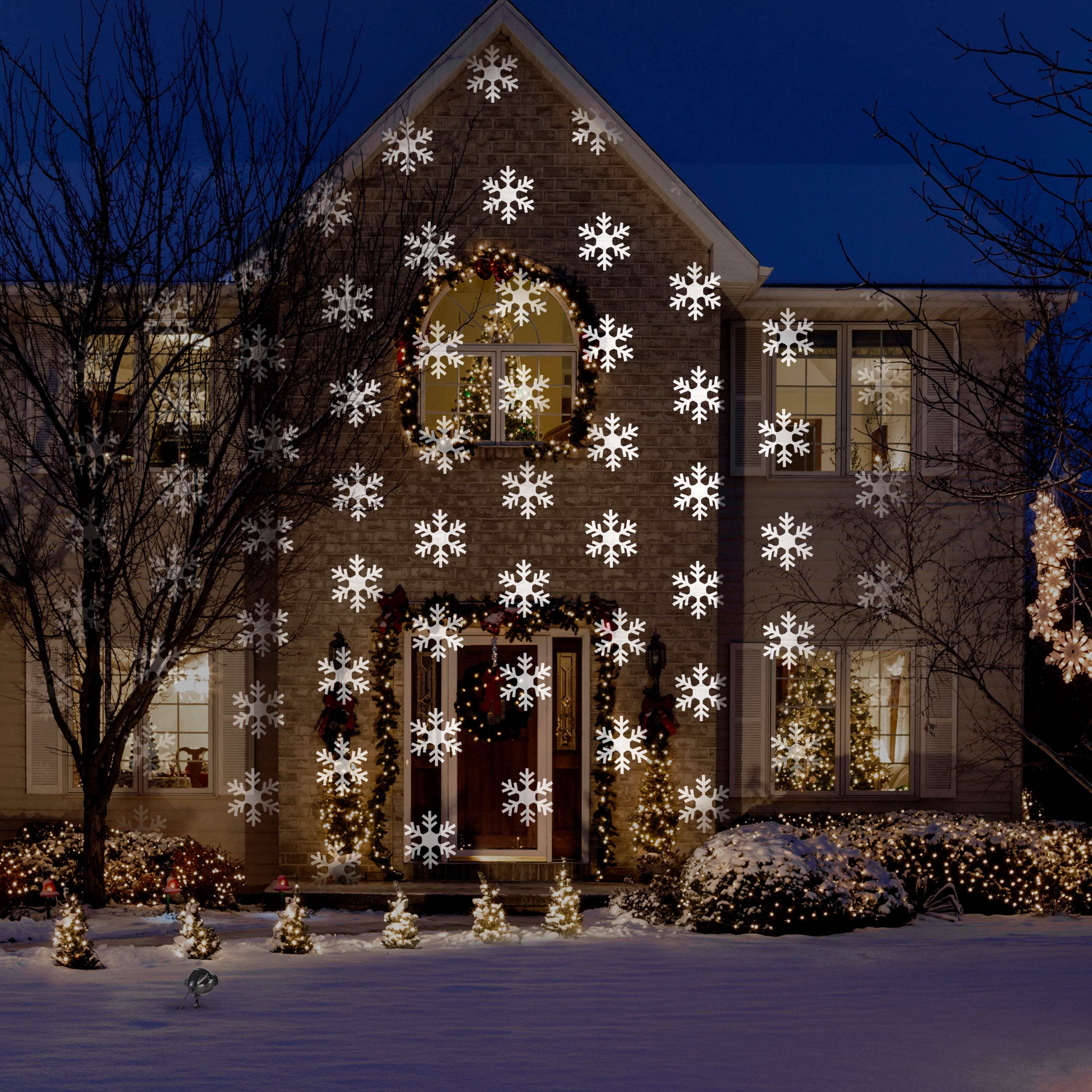 Christmas Holiday Lighting Projector Light Lightshow Illuminations Snow Fall Snowflakes (White)