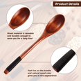thumbnail image 3 of Wooden Spoons Forks Set Japanese Style Wooden Utensils Set for Eating Wood Flatware Set Reusable Handmade Long Handle Spoons Forks for Eating, Stirring, 8.9 Inches (Black Cords,16 Pieces), 3 of 6