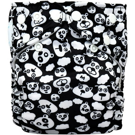 Charlie Banana 2-in-1 Reusable Diapering System, 1 Diaper and 2 Inserts, (One Size), BlackBeary