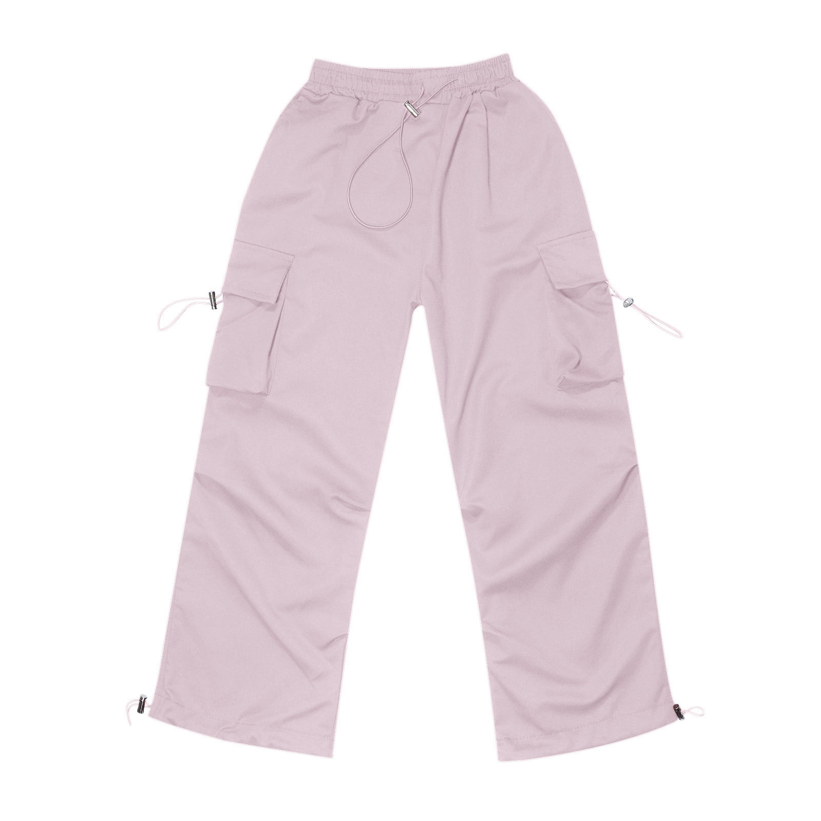 Pantalons Cargo Pour Garçons Été Décontracté Jambe Droite Coupe Ample Taille Haute Pantalon à Cordon Mode Urbaine Rose Jogger Tendance 3-4T