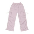 thumbnail image 2 of Kids Cargo Pants Girls Stretch Elastic Waist Jogger Pants For Girls With Pocket Classic Fit Overalls Girls Trendy Girls Joggers Teen Girl Clothes 3-4T, 2 of 8