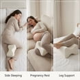 thumbnail image 4 of Orthopedic Knee Memory Foam Pillow - Ergonomic Wedge & Lumbar Alignment for Side Sleepers - Washable Soft Cover, 4 of 7