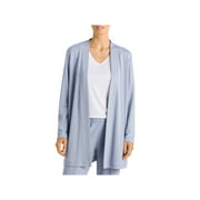 HANRO Womens Blue Open Front Pocketed Long Sleeve Cardigan Jacket M