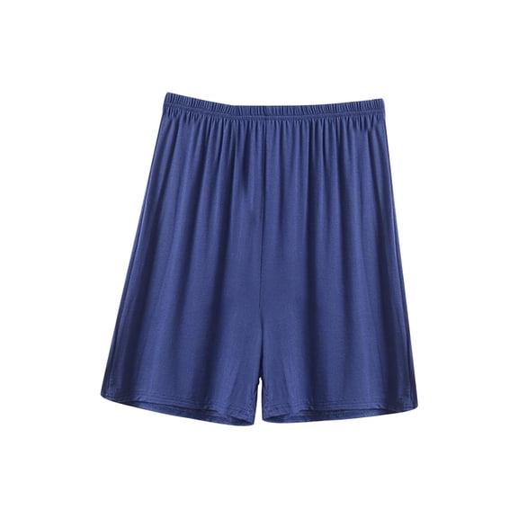 Inleife Women's Summer Elastic Waist Thin Quarter Shorts Color Thin Style Casual Pajamas Loose Size Home Pants