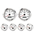 thumbnail image 1 of MOTOR METER RACING W PRO Series 6 Gauge Set - 85mm 3-3/8" GPS Speedometer & Tachometer 52mm 2-1/16" Volt, Fuel Level, Water Temperature & Oil Pressure White Dial Red LED - for Car, Boat & Truck, 1 of 4