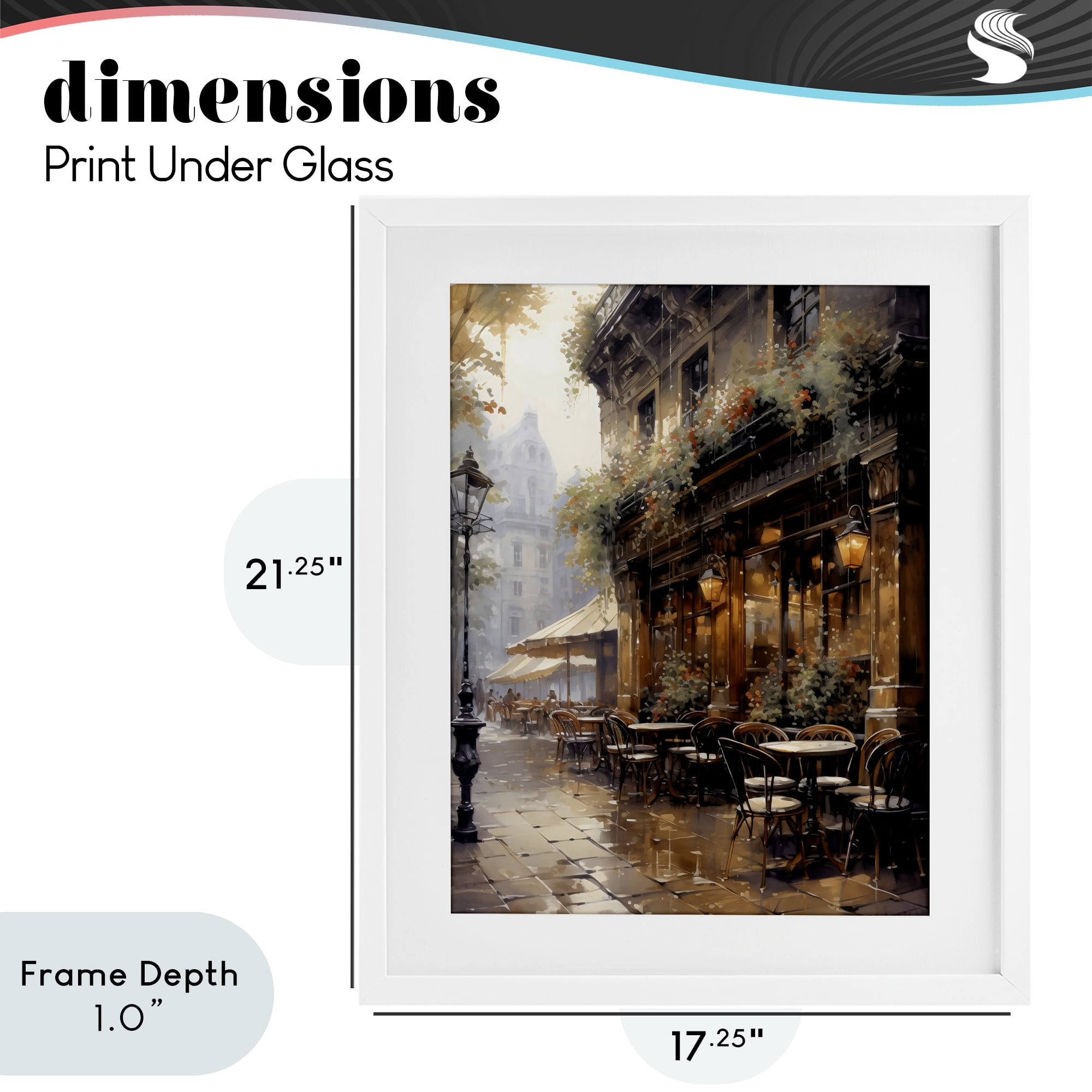 Stupell Industries Paris Street Cafe in Rain White Framed Print Under Glass, design by Creative Studio