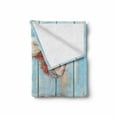 thumbnail image 2 of Letter G Soft Flannel Fleece Throw Blanket, Nautical Theme with Marine Animals Invertebrates Seashell Starfish, Cozy Plush for Indoor and Outdoor Use, 50" x 70", Dark Coral Pale Blue, by Ambesonne, 2 of 6