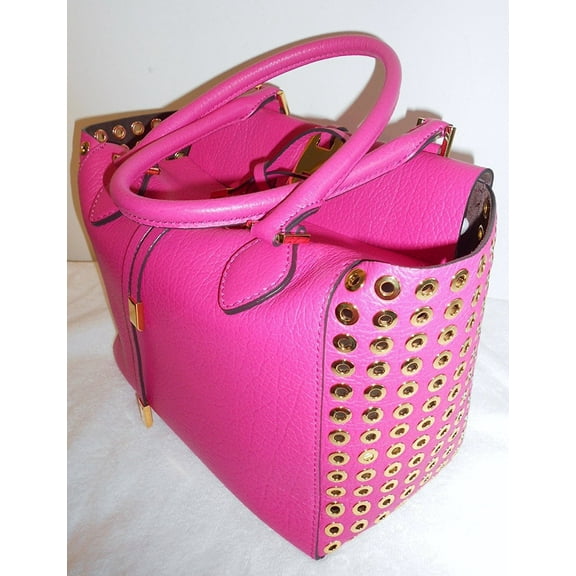 Michael Kors Collection Fuschia Leather Grommet and Silver Miranda