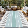 thumbnail image 2 of Aqua Ombre Stripes Outdoor Rug 6x9 Ft - Reversible Patio Rug Outdoor Camping Rugs, Modern Abstract Stripes Aesthetic Washable Indoor Outdoor Area Rugs, Non-Slip Outdoor Carpet Runner for Deck/Porch, 2 of 8