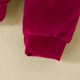 thumbnail image 5 of Ropa Para Niñas Pequeñas, Conjunto Para Niños Pequeños, Otoño Invierno, Bordado, Manga Larga, Cuello Redondo, Lazo, Top, Pantalones, Conjunto De Dos Piezas, Borgoña Odeerbi LM103-6685, 5 of 8
