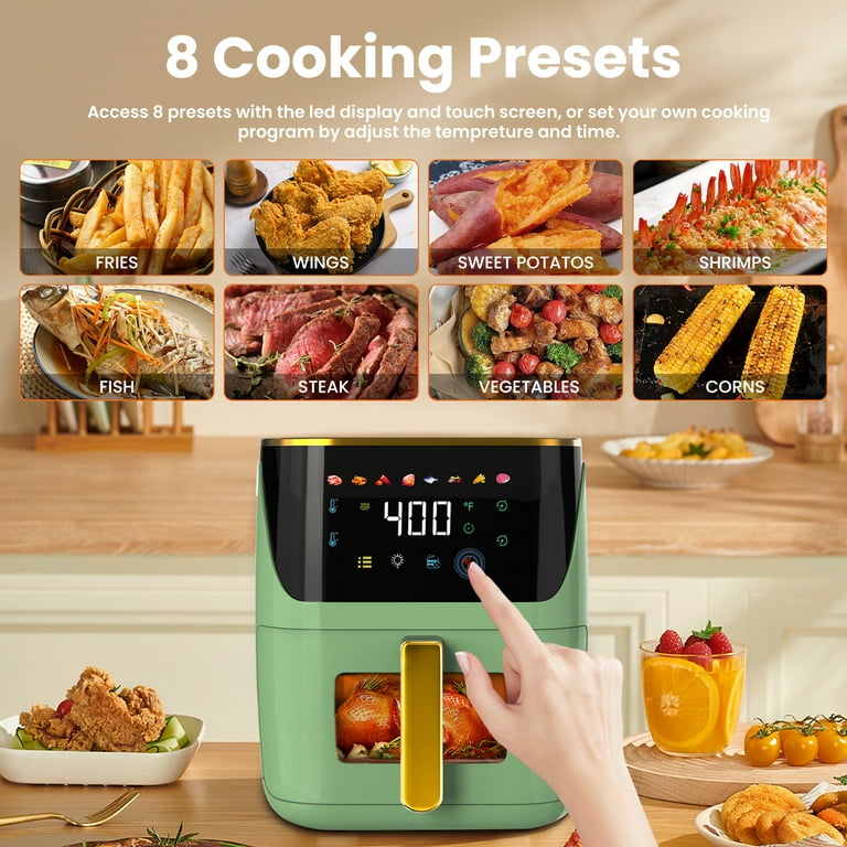 SUR LA TABLE KITCHEN ESSENTIALS 5-in-1 Compact 8-Quart Basket Air Fryer  with Window for Easy Viewing, Digital Touchscreen Display with 10-Presets,  Air