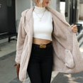 thumbnail image 2 of Women Polyester Loose Fit Fleece Cardigan Jacket Autumn Winter Urban Style, 2 of 6