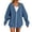 Navy, variant on Fnooota Womens Corduroy Hoodies, Long Sleeve Casual Drawstring Zip up Fall Jackets Khaki Size S-2XL