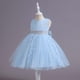 thumbnail image 4 of Vestido Para Niñas, Ropa Para Niñas, Vestido Para Niños, Vestido De Princesa Sin Mangas, Pajarita, Flores De Encaje, Vestido De Malla, Vestido Con Mechones, Azul Odeerbi LM103-2257, 4 of 9