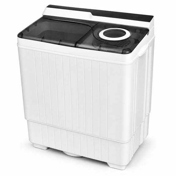 Costway 26lbs Portable Semi-automatic Washing Machine W/Built-in Drain Pump Grey