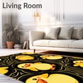 thumbnail image 2 of ODIKA 6'x9' Machine Washable Non-Slip Area Rug, Cheerful Farm Watercolor Sketch Motif High Traffic Rug with Pad, Yellow, 722065, 2 of 8