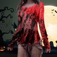 thumbnail image 2 of Women's Long Sleeve Basic T Shirts Tees Halloween Print T-Shirt Tops, 2 of 5