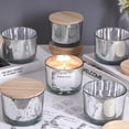 thumbnail image 2 of Jar Simeitol, tarro para velas, plateado moteado, 16 onzas, 6 unidades con tapas de bambú, 2 of 8
