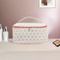 thumbnail image 5 of Unique Bargains 1 Pc Lightweight Square Dots Travel Cosmetic Bag for Travel White Pink Polyester, 5 of 6